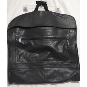 Dilana Black Leather Garment Suit Travel Bag Gently Used Preowned See Pics